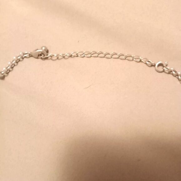 Vintage Avon Bib Necklace Silverstone/Blue 18 " Extension Included - Picture 3 of 3